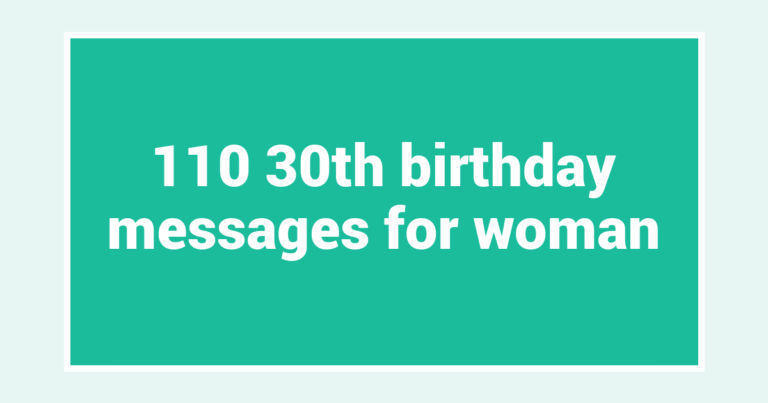 110 30th birthday messages for woman