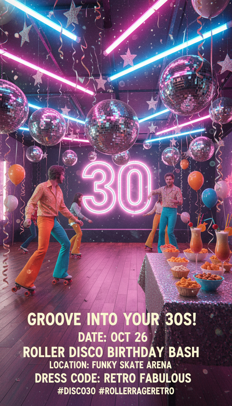 Retro Roller Disco: Groovy & Glittering