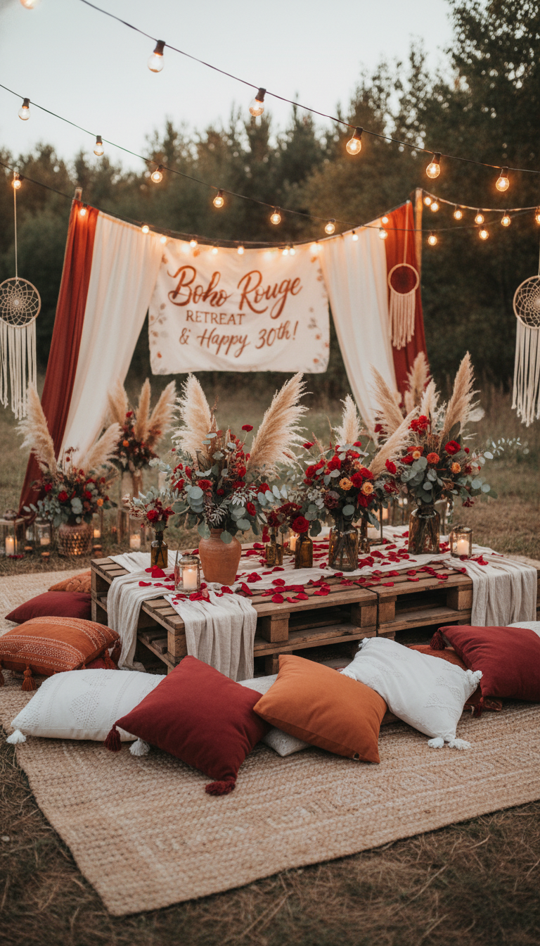 Boho Rouge Retreat: Earthy & Ethereal