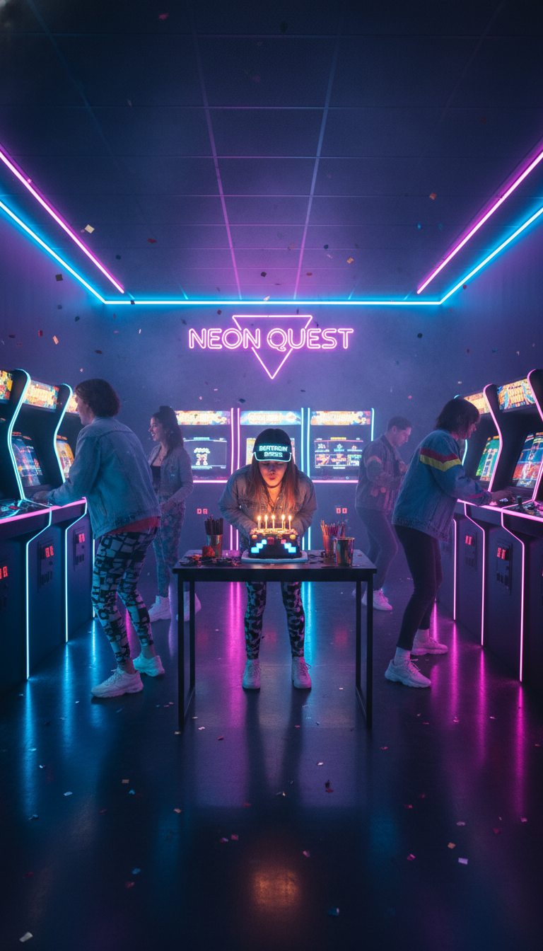 Neon Retro Arcade Bash