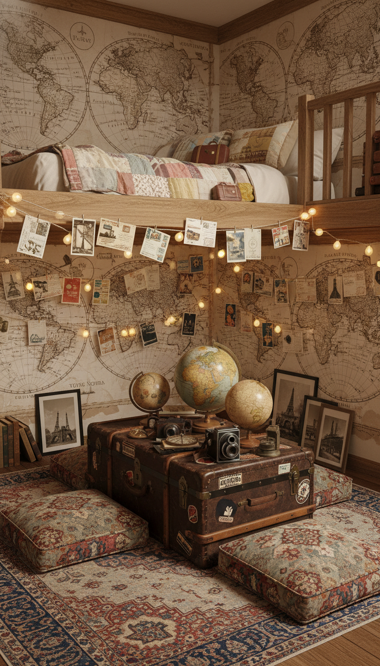 Vintage Travel Postcard: A Globetrotter's Loft Birthday