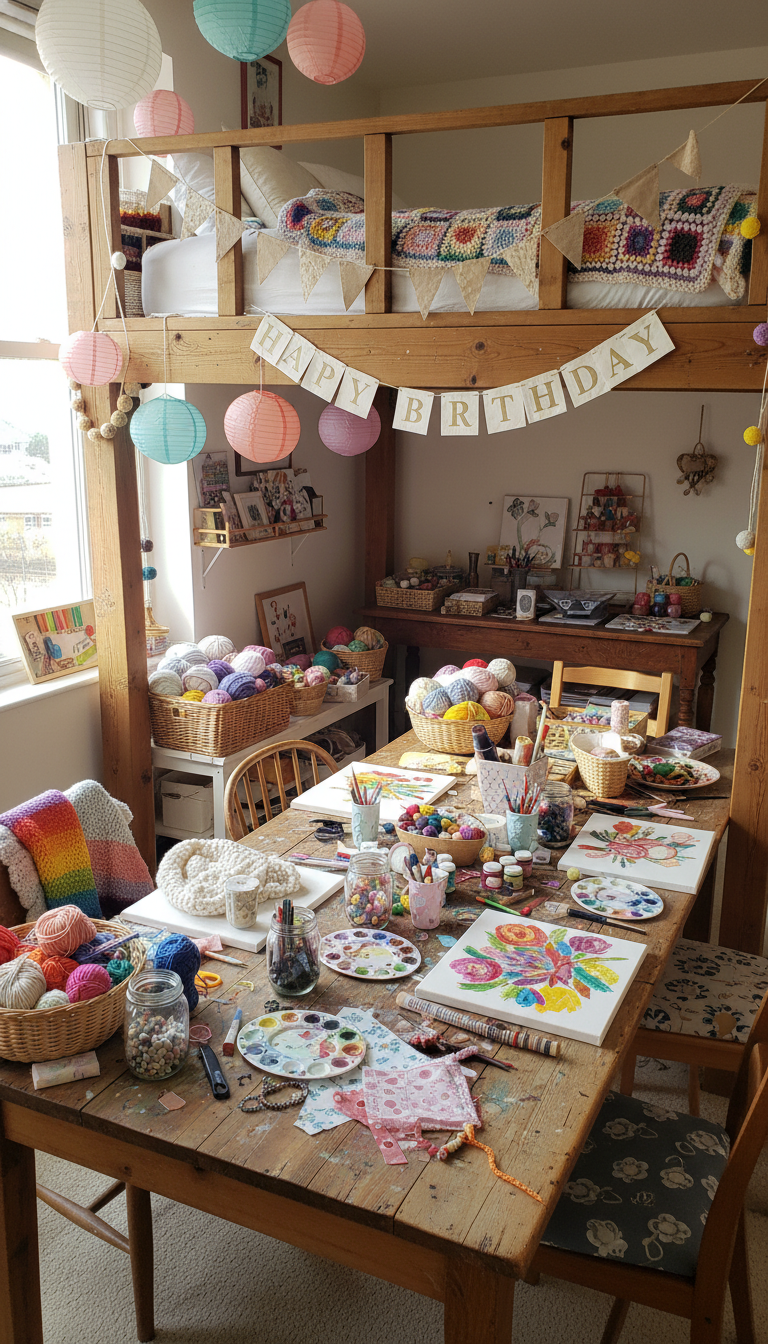 DIY Crafting Corner: A Handmade Birthday Retreat