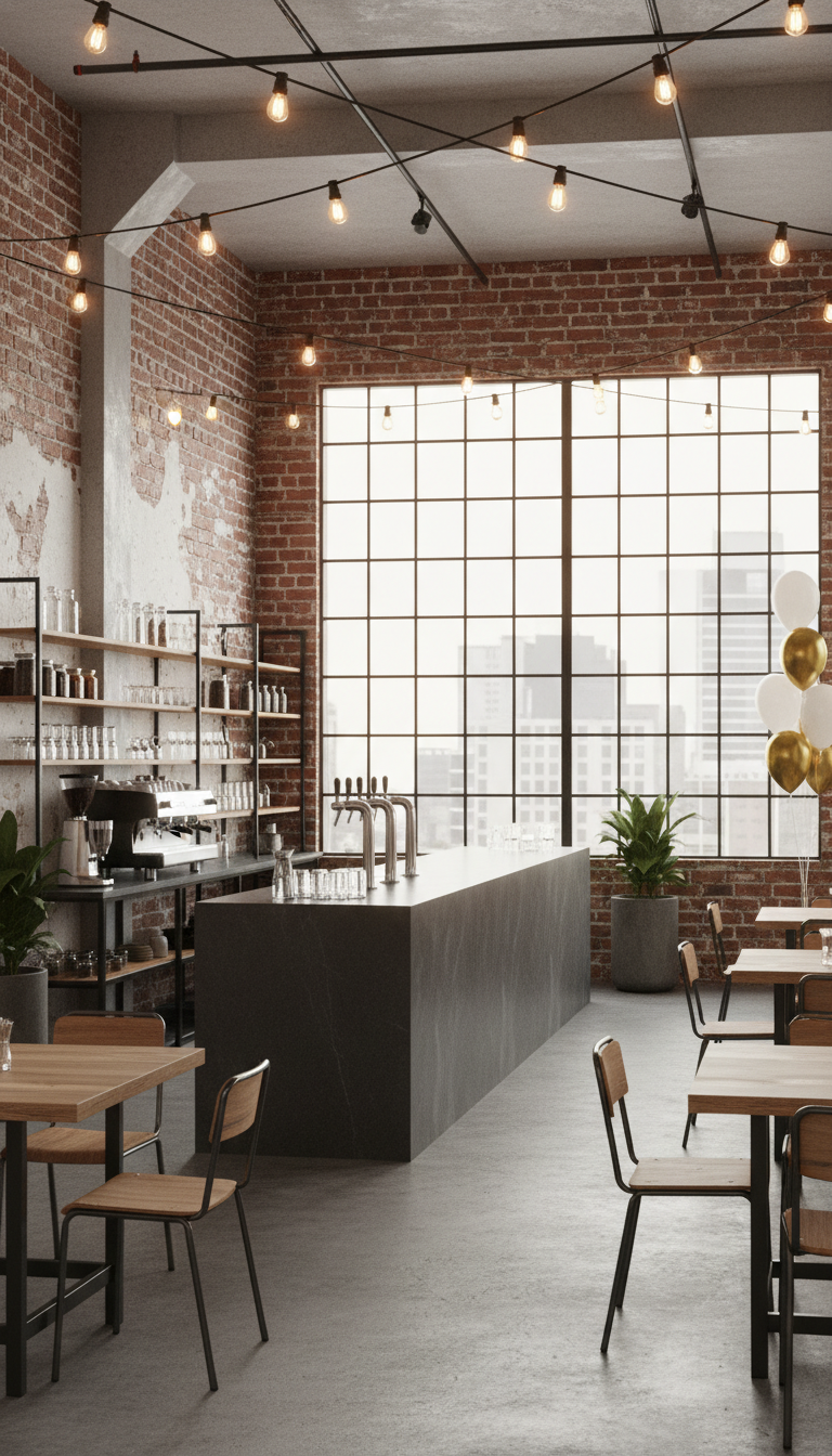Industrial Loft Coffee Bar Birthday
