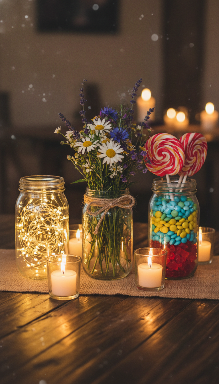 DIY Mason Jar Centerpieces