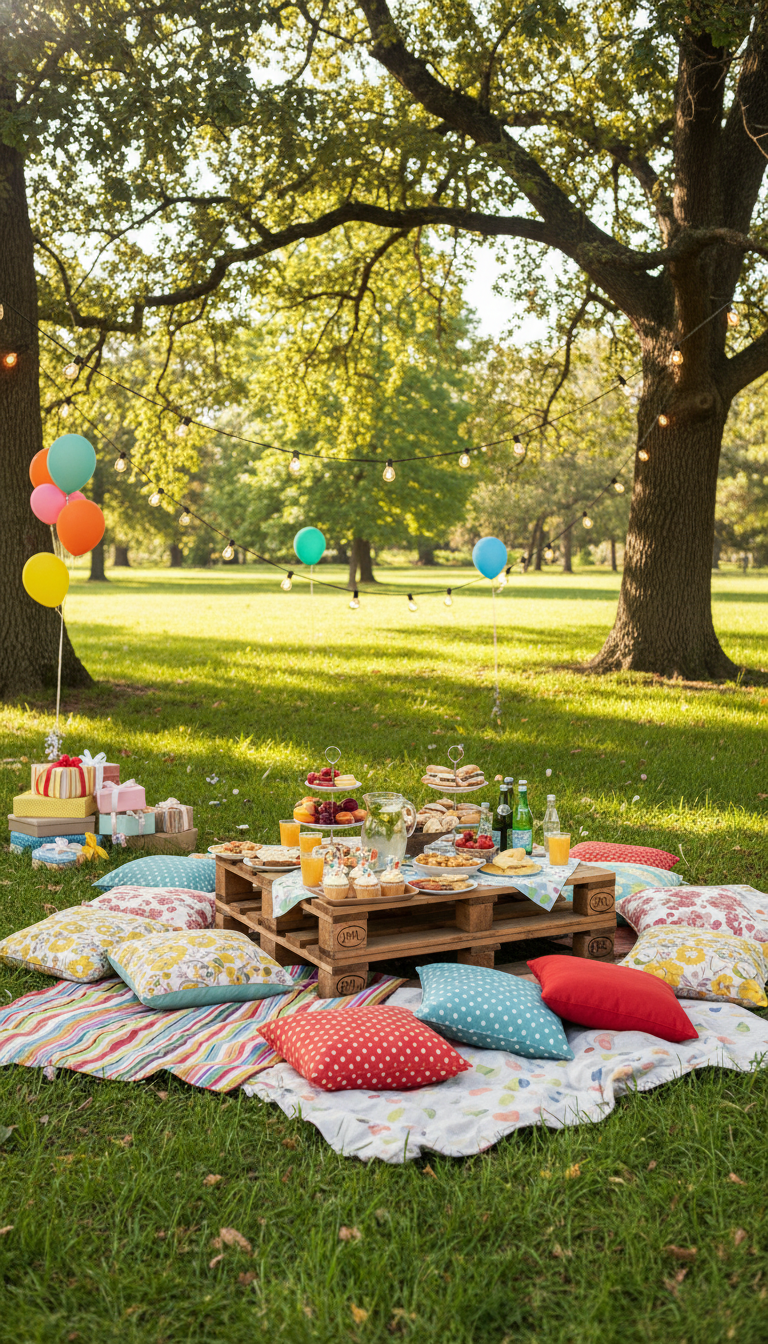 Outdoor Picnic Birthday Setup