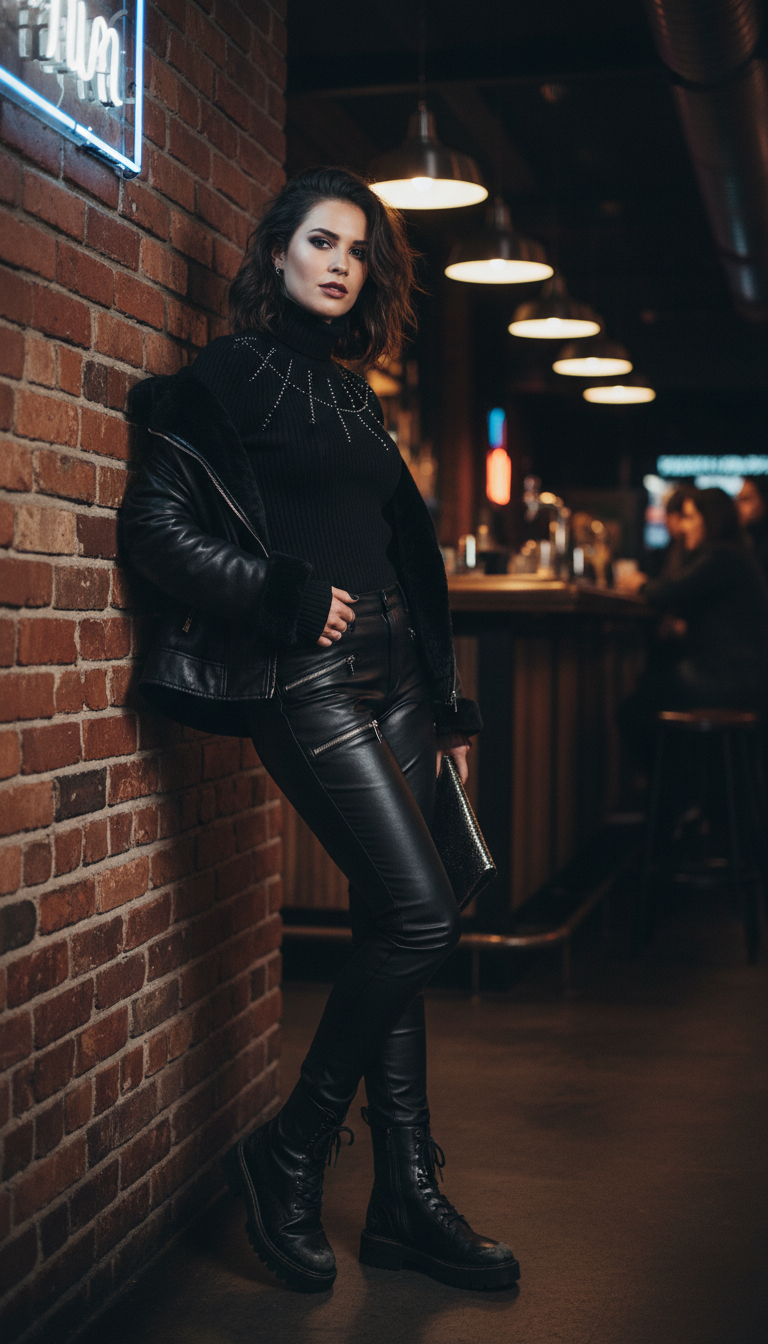 Edgy Glam Turtleneck