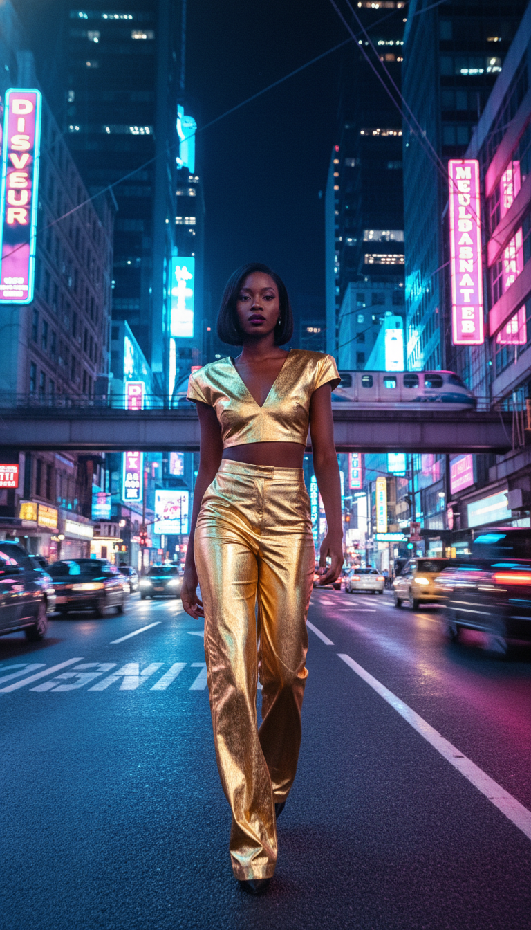 Metallic Two-Piece Set