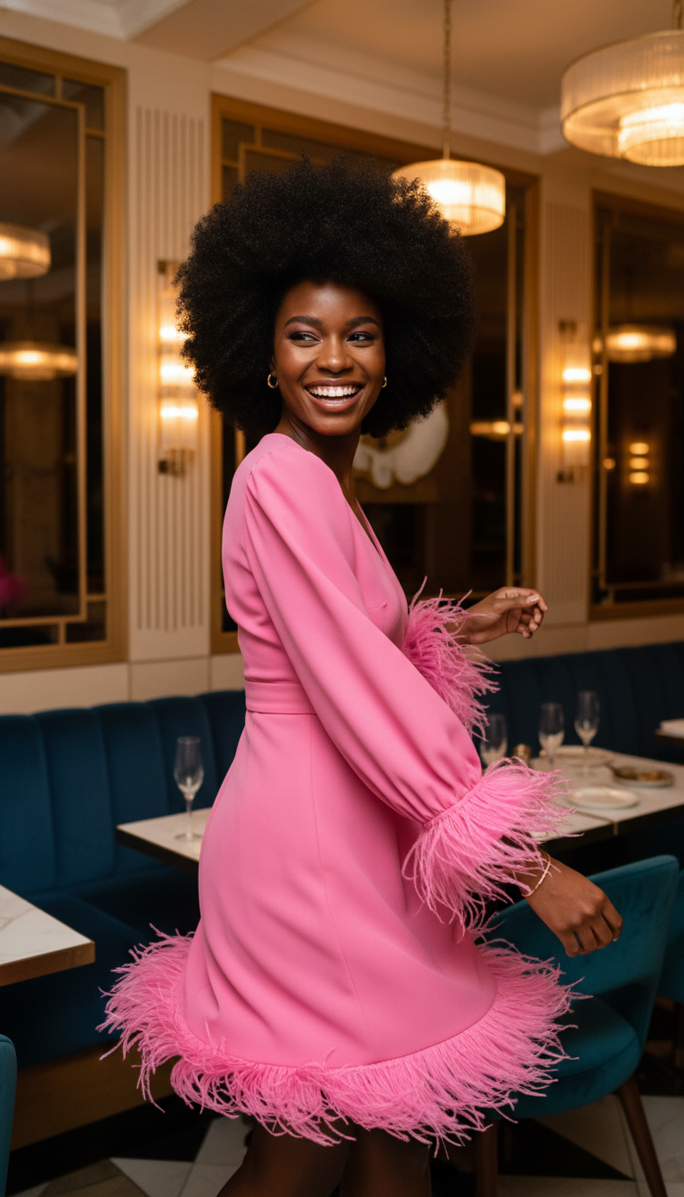 Playful Feathered Dress or Top