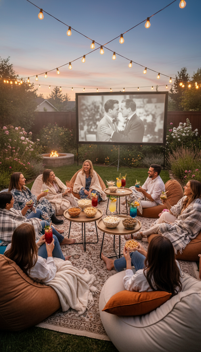 Nostalgic Outdoor Movie Night