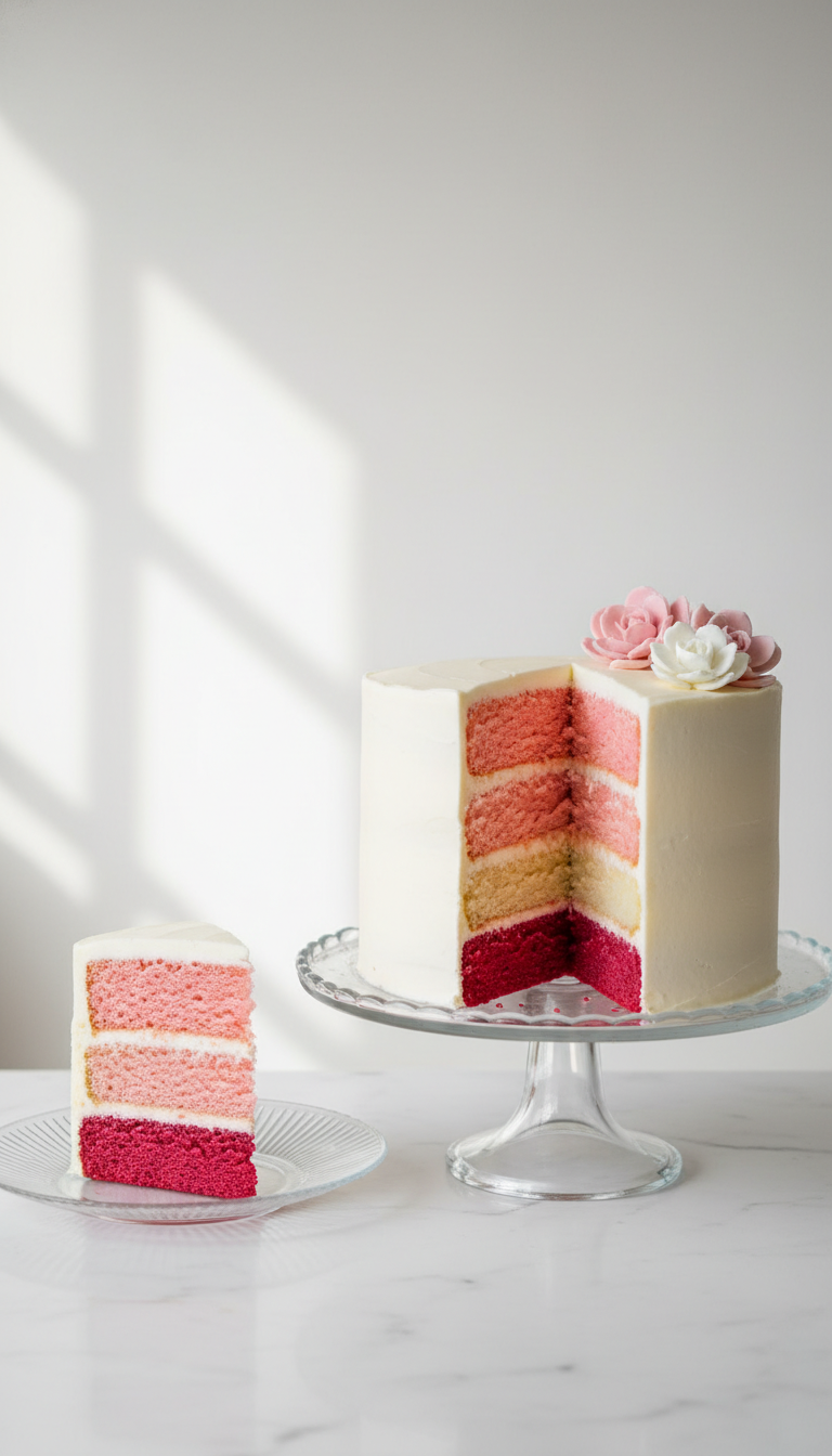 Vibrant Ombre Layer Cake
