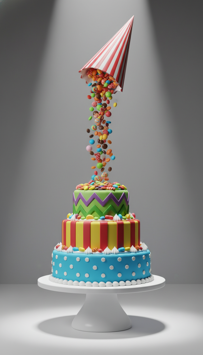 Whimsical Gravity-Defying Cake