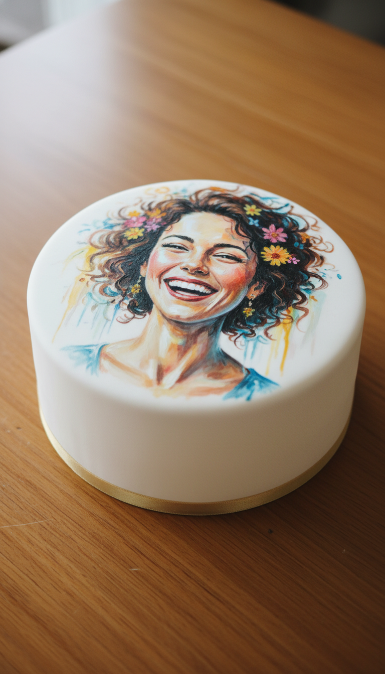Custom Illustrated Portrait Cake