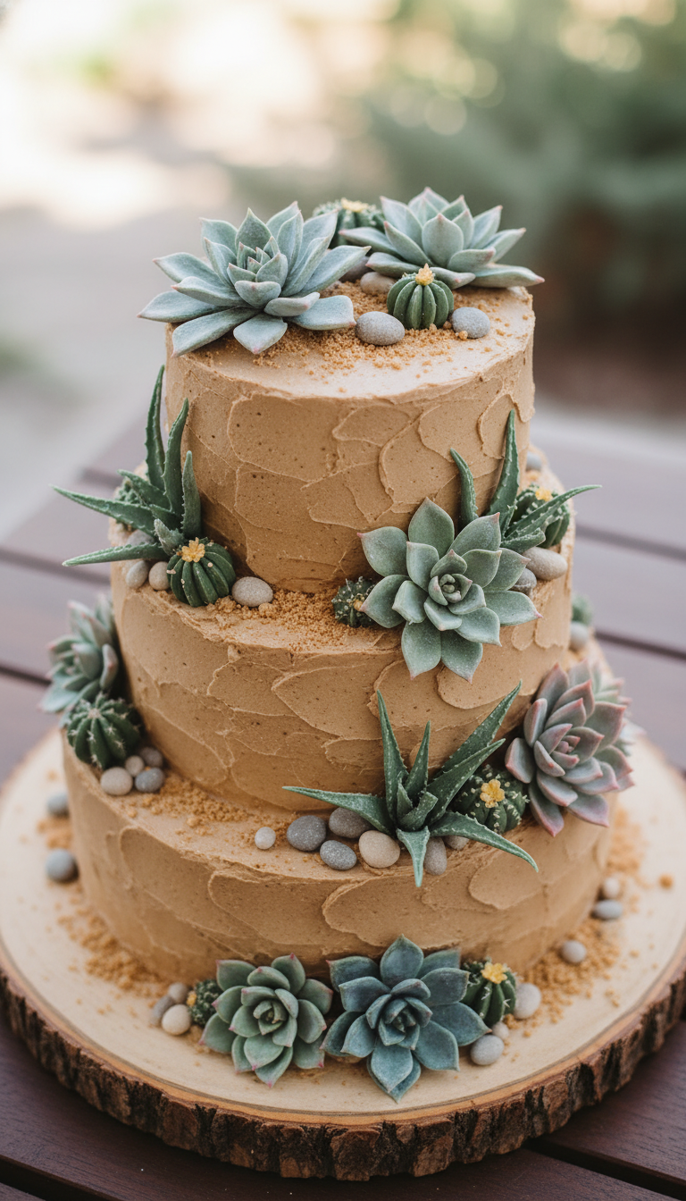 Succulent Garden Cake