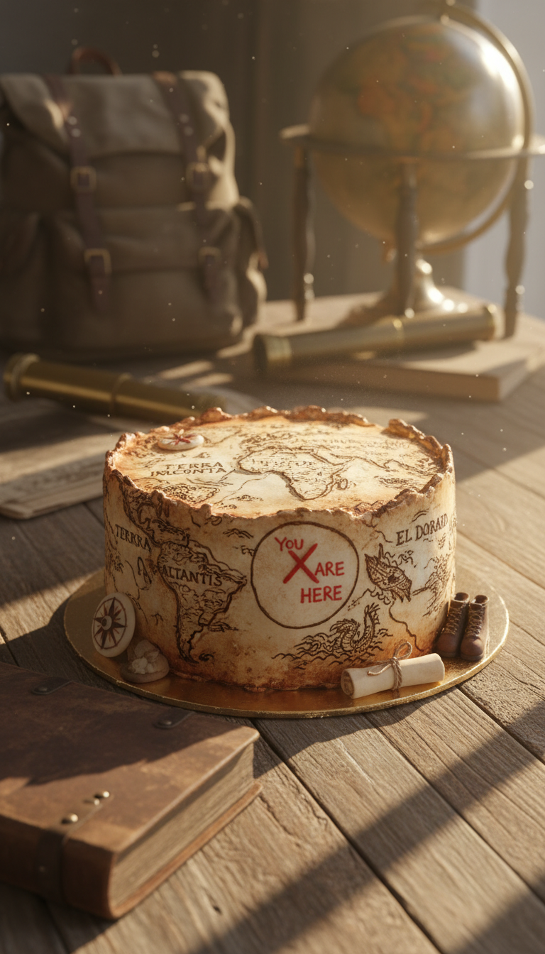 The Adventure Seeker's Map Cake