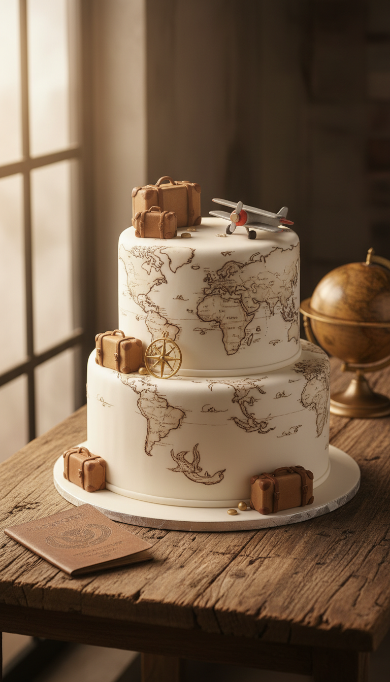 Adventure Seeker's World Map Cake