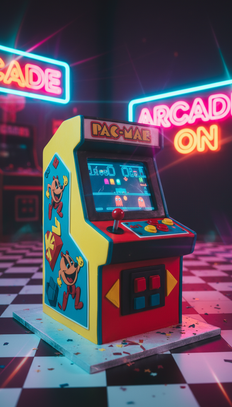 Vintage Arcade Cabinet Cake
