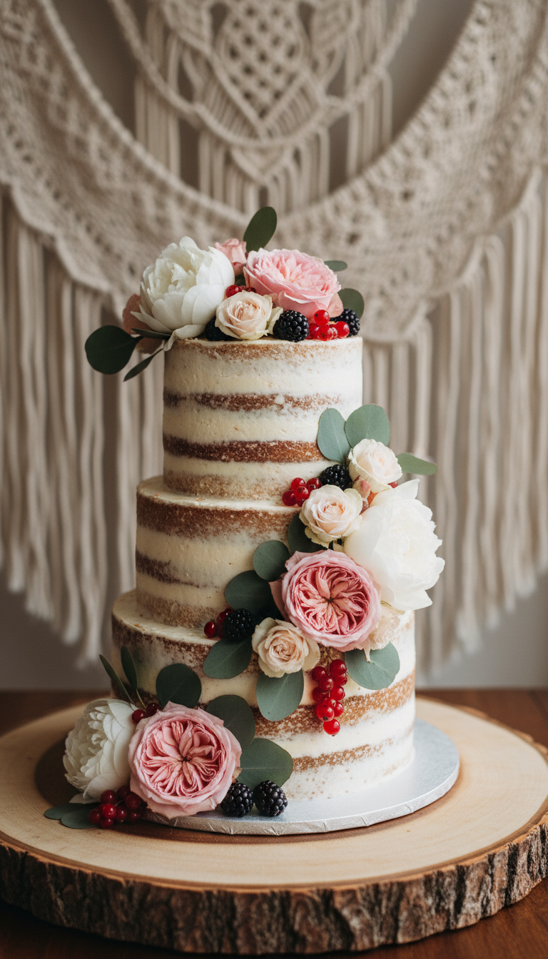 Bohemian Chic Floral Cake