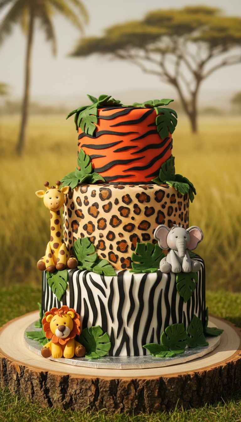 Safari Animal Print Cake