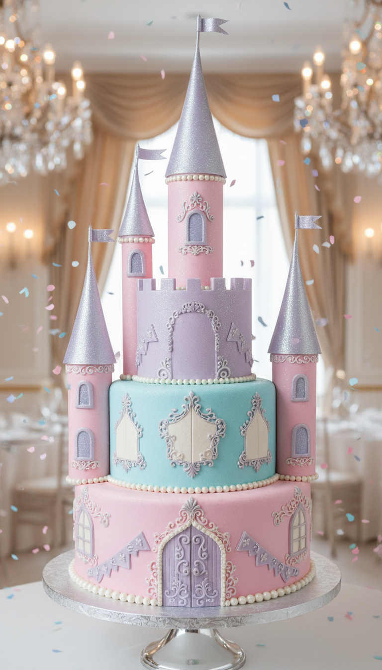 Sparkling Princess Castle Cake