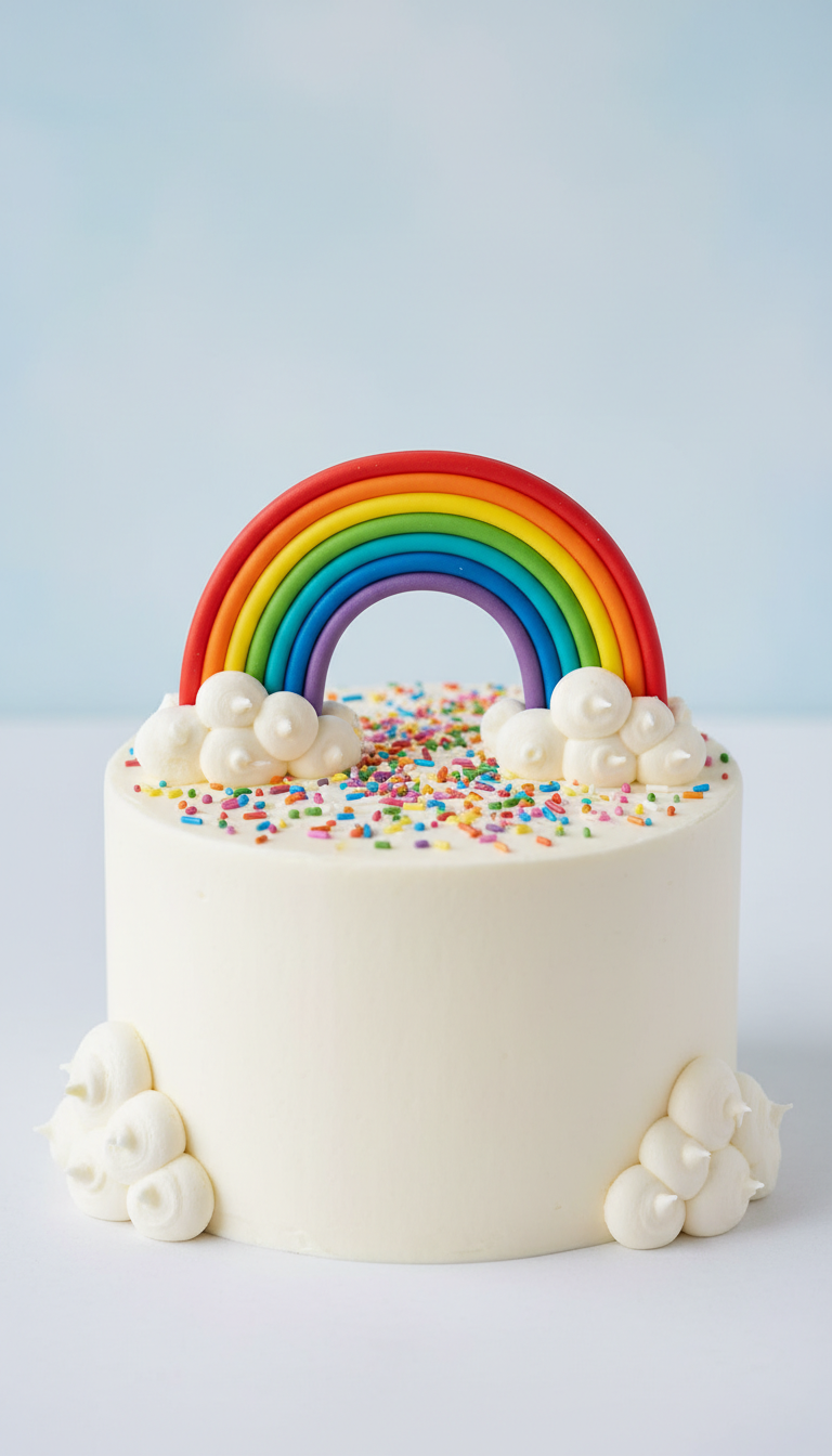 Dazzling Rainbow & Cloud Cake