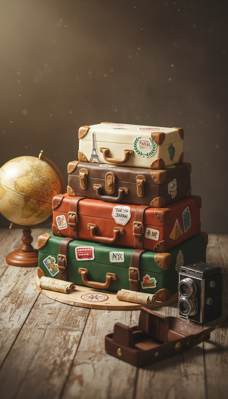 Adventure Awaits: Map or Suitcase Cake
