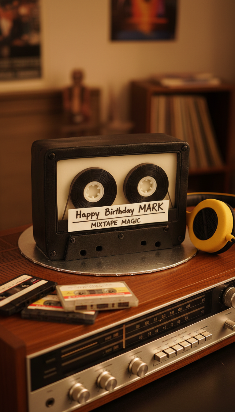 Retro Rewind: Cassette Tape Cake