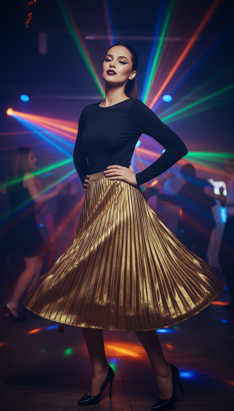 Pleated Metallic & Bodysuit Glamour
