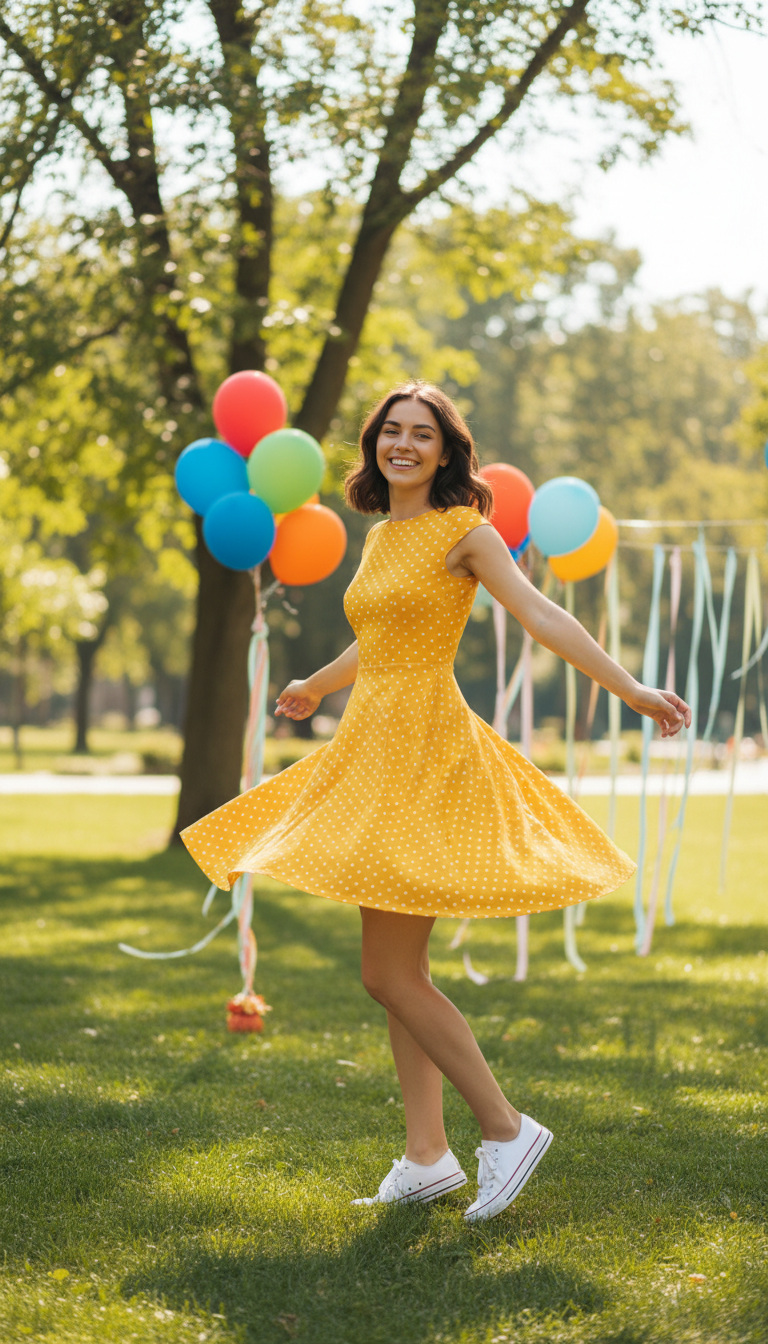 Sweet & Stylish Celebration: Playful A-Line Skater Dress