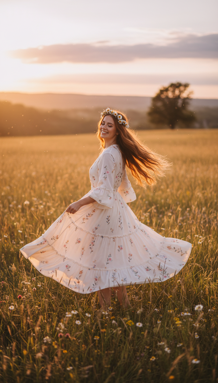 Free-Spirited Festivity: Boho Ruffle Midi Dress