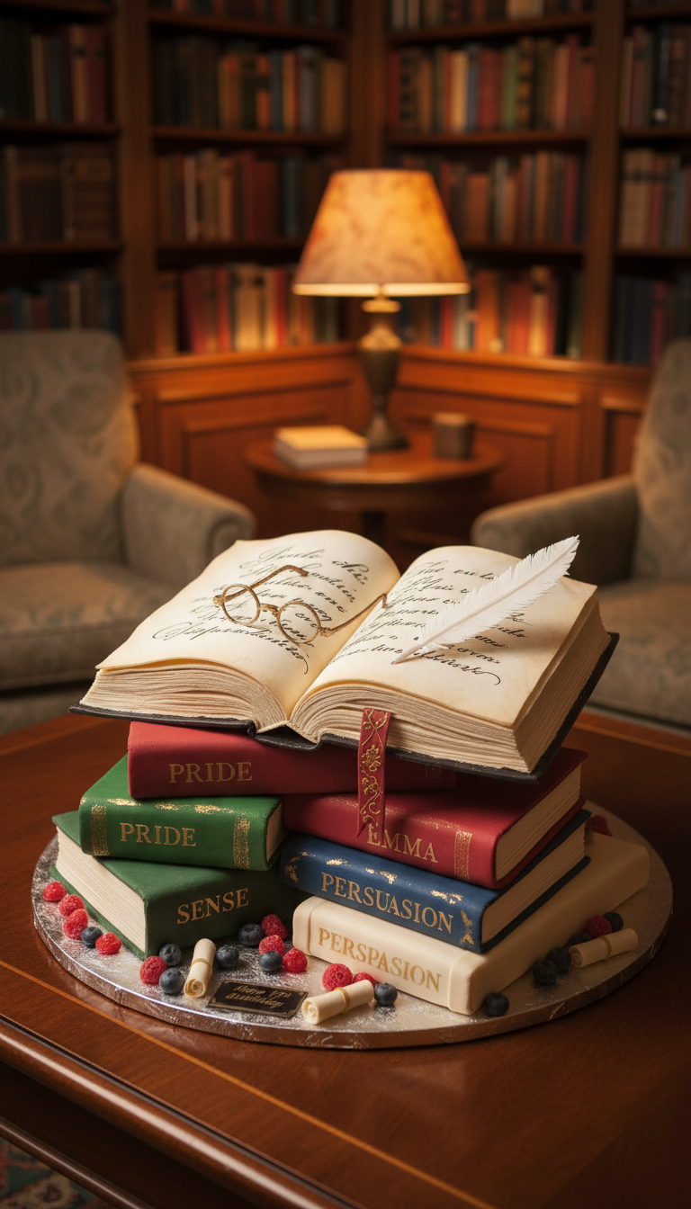 Bookworm's Literary Cake