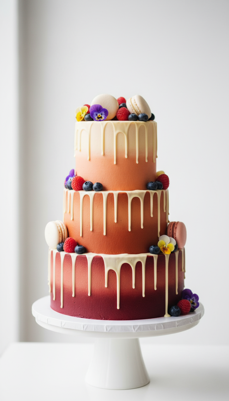 Chic Ombre Drip Cake
