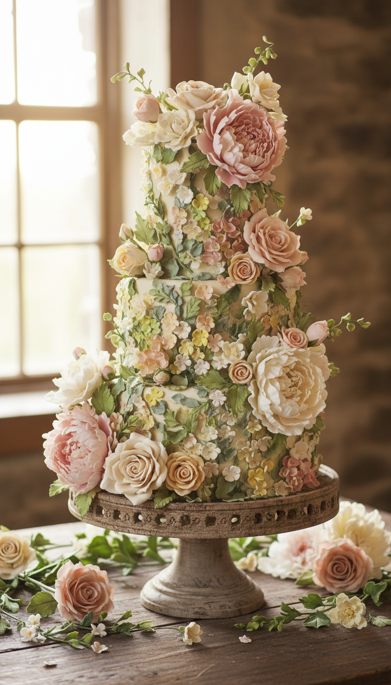 Enchanted Floral Garden Cake