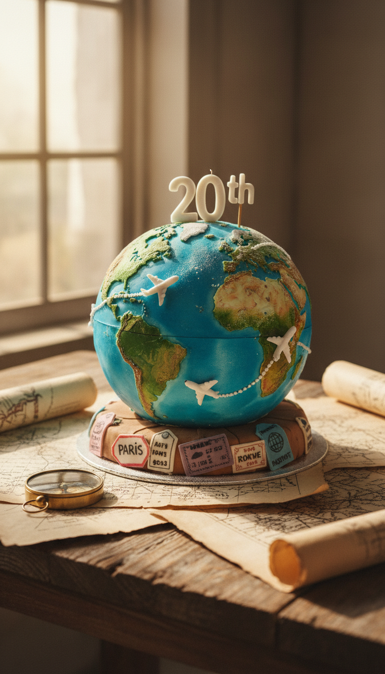 Wanderlust Globe Cake