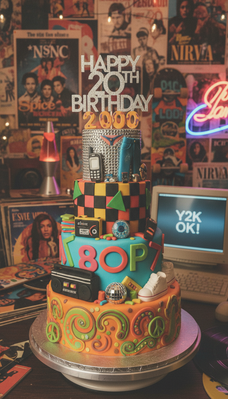 Decades Rewind Throwback Cake