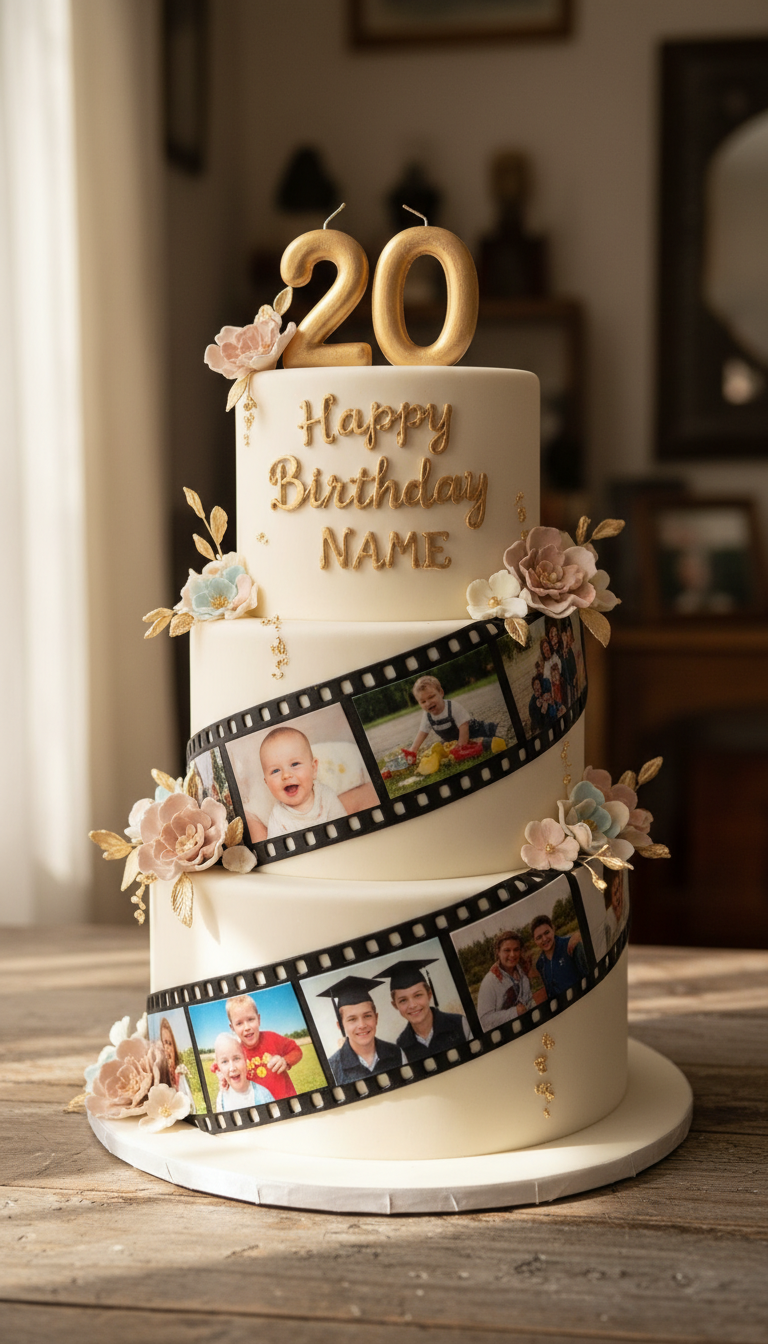 Personalized Photo Reel Cake