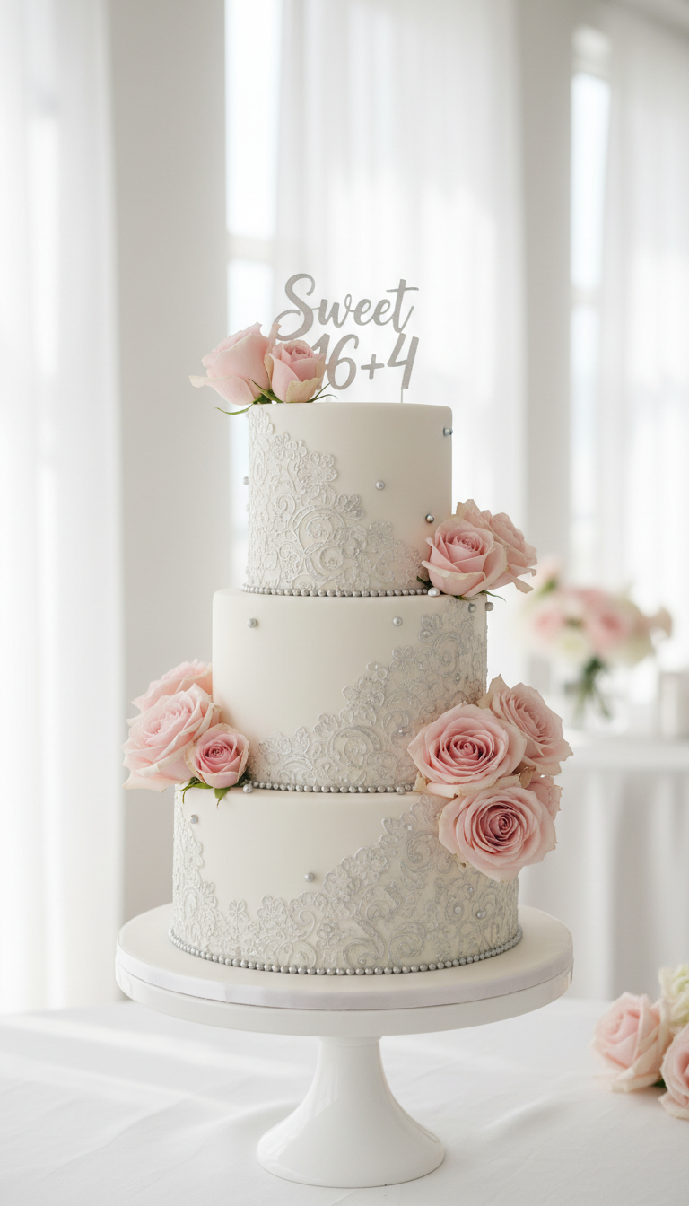 Sweet 16+4 Modern Elegant Cake