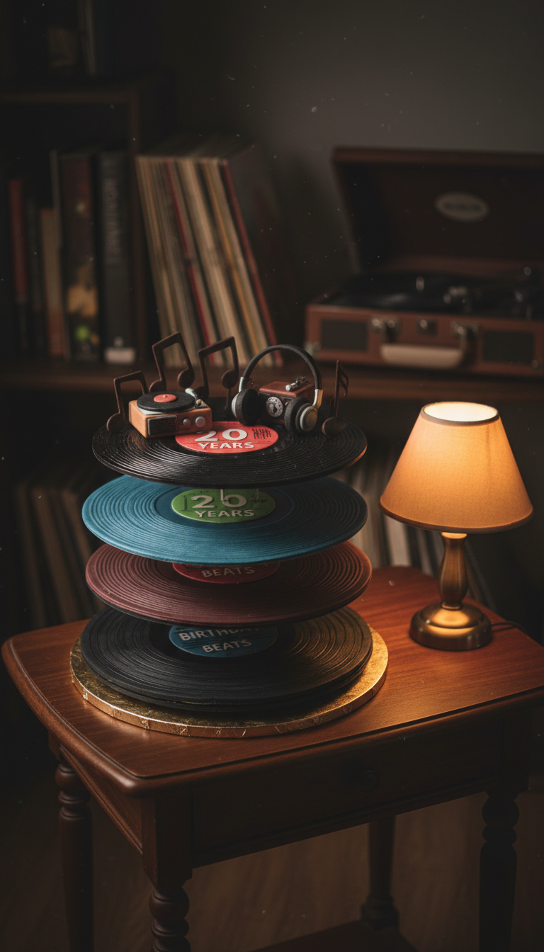 Vintage Vinyl Music Lover's Cake