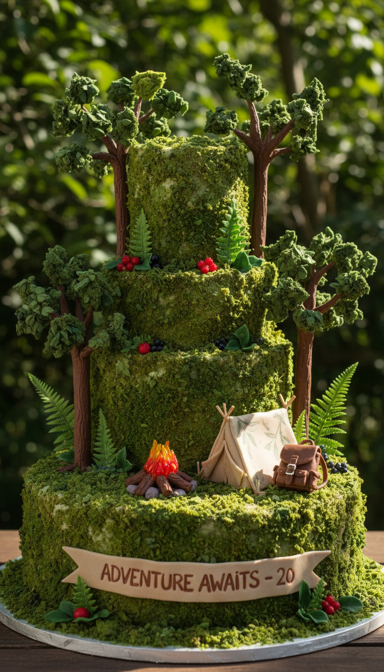 Adventure Awaits Outdoor Theme Cake