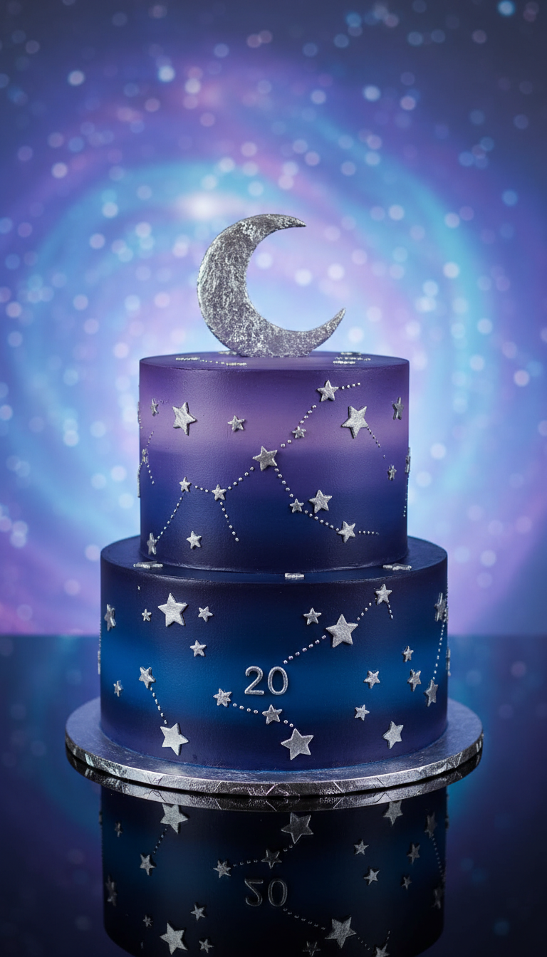 Starry Night Celestial Cake