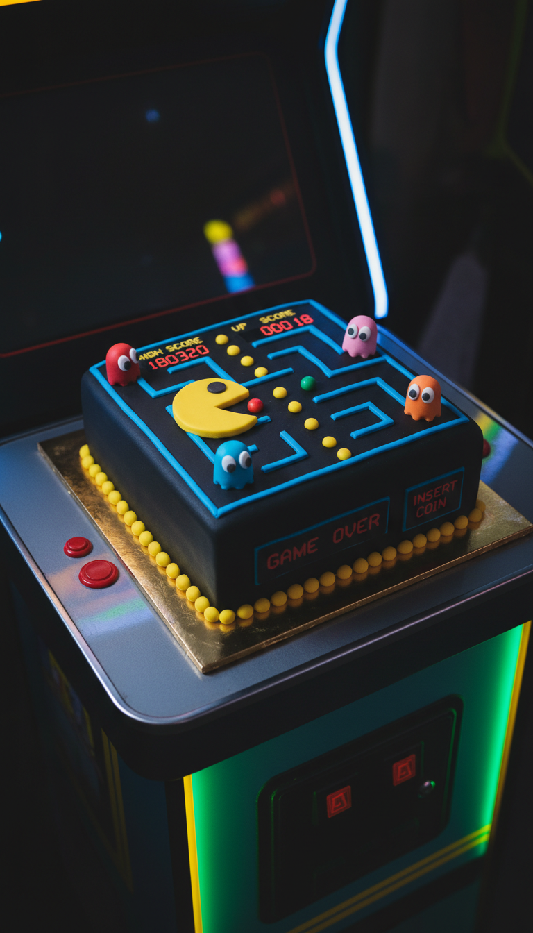 Retro Arcade Game Cake