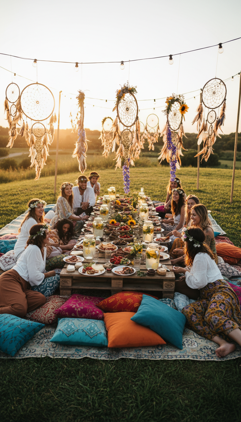 Bohemian Outdoor Picnic Soiree