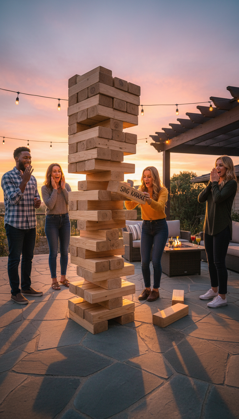Giant Jenga/Connect Four (with dares)
