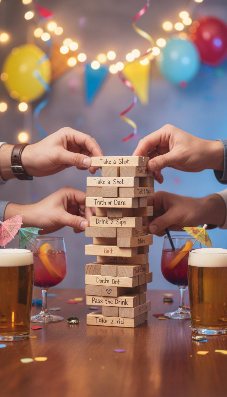 Drunk Jenga: Stacking Challenges