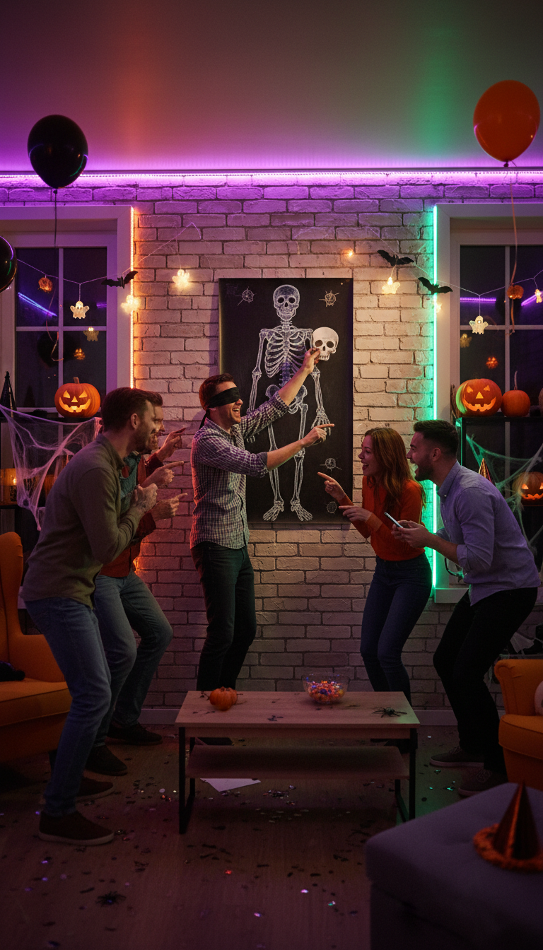 Grown-Up 'Pin the Skull on the Skeleton'