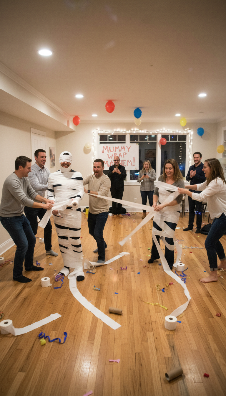 Adult Mummy Wrap Race