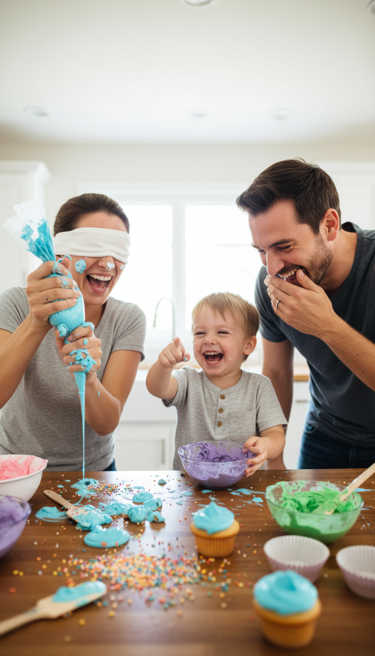 Blindfolded Cake Decorating Challenge
