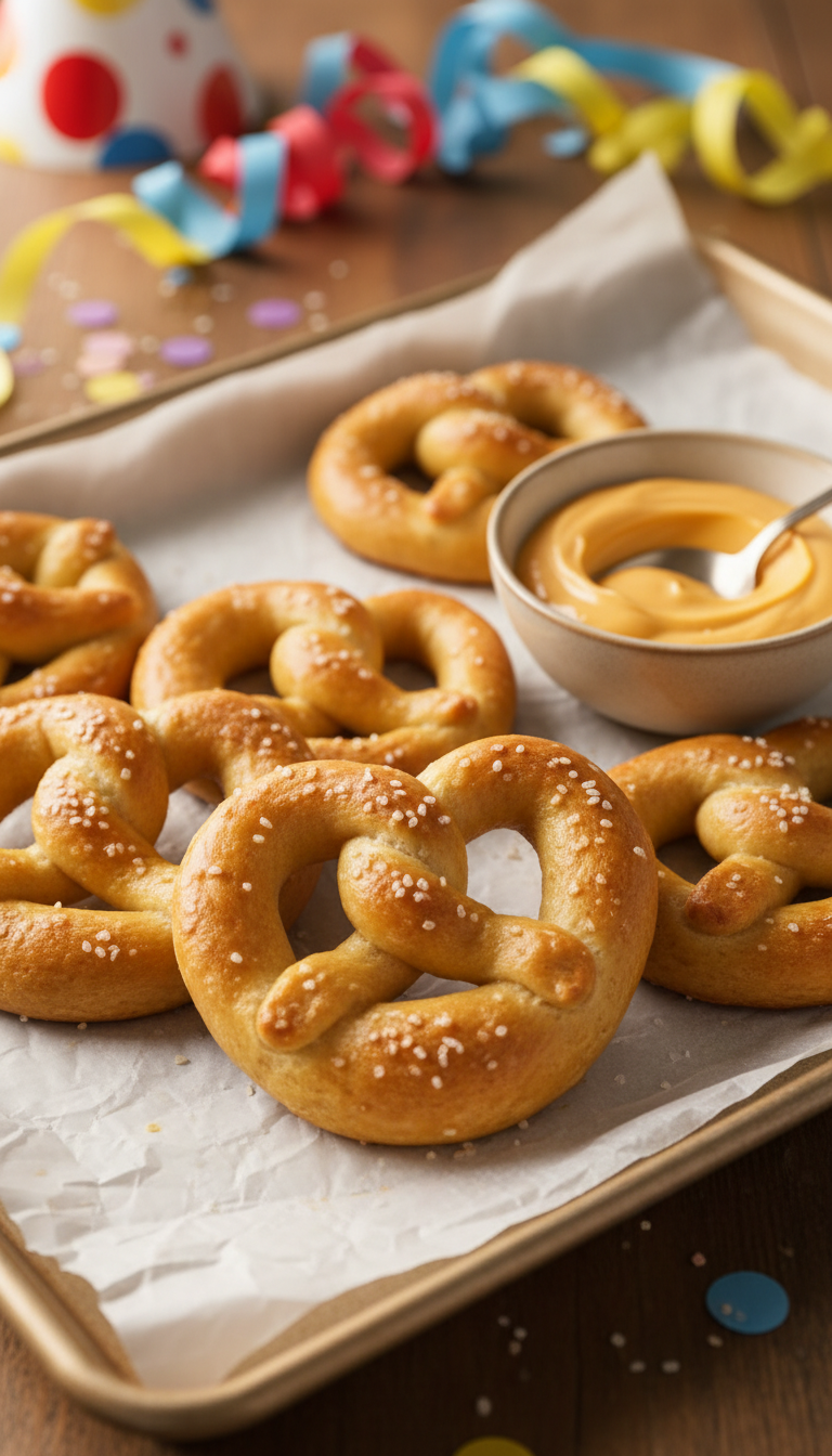 Soft Pretzels with Cheese Dip