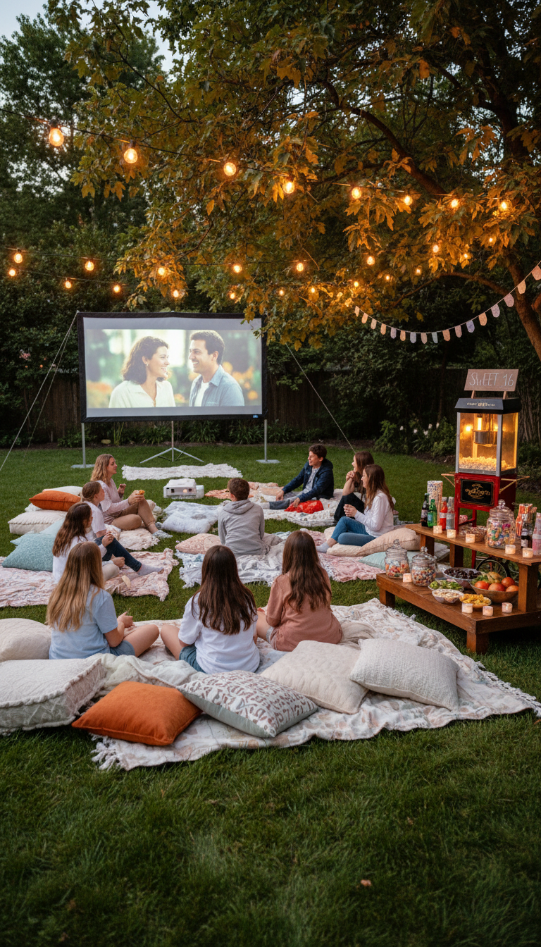 Cozy Outdoor Movie Night