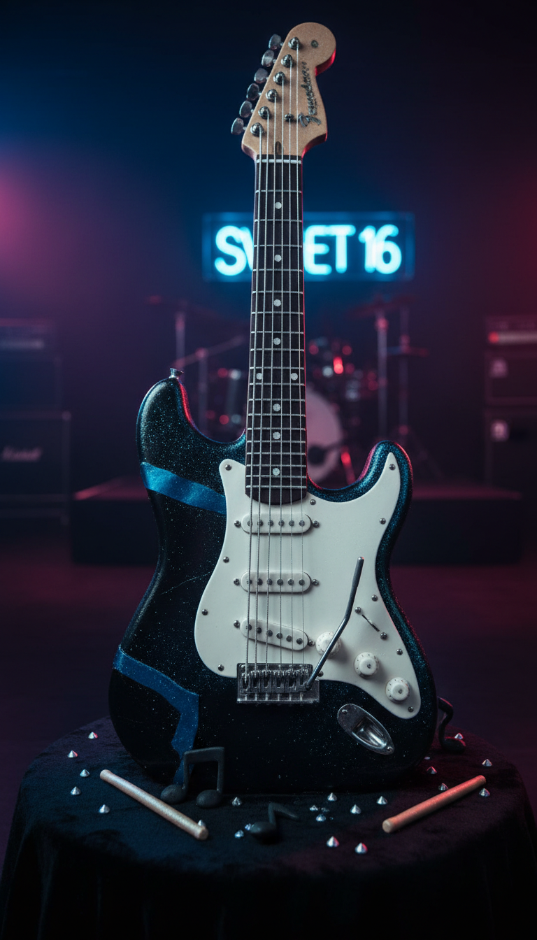 Rocker Chic Guitar Cake
