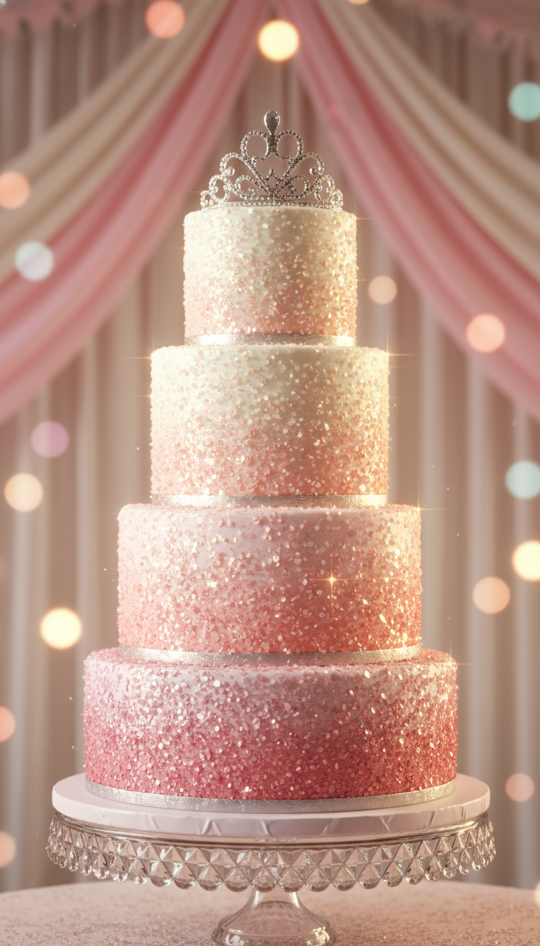 Sparkling Ombre Princess Cake